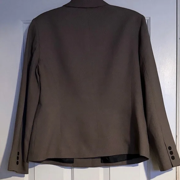 Kasper 2 Piece Tan & Black Print Pant Suit Women Size 14 Business Classic - Picture 7 of 12